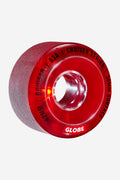 Bruiser 62mm clear red cruiser wheel with glittery surface and exposed core