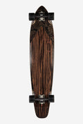 Byron Bay 43 inch longboard Ebony Nightshade top view showing resin-8 maple deck and squash tail