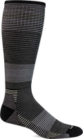 Quarter turn view Men's Sockwell Sock style name Cadence Otc Feather in color Charcoal. Sku: SW163M-850
