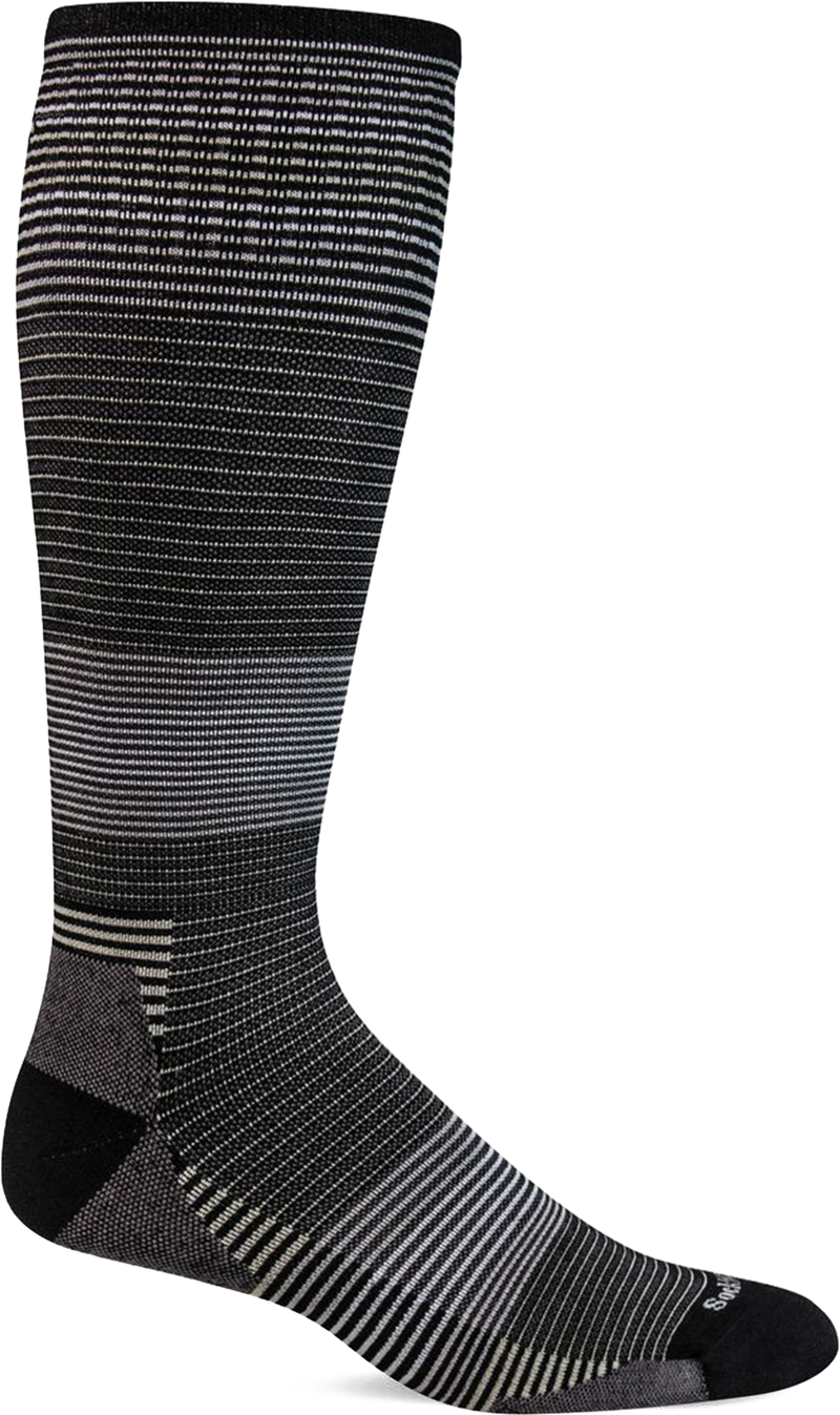 Quarter turn view Men's Sockwell Sock style name Cadence Otc Feather in color Charcoal. Sku: SW163M-850