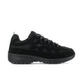 Men's black lace-up sneakers with textured panels and chunky rubber sole