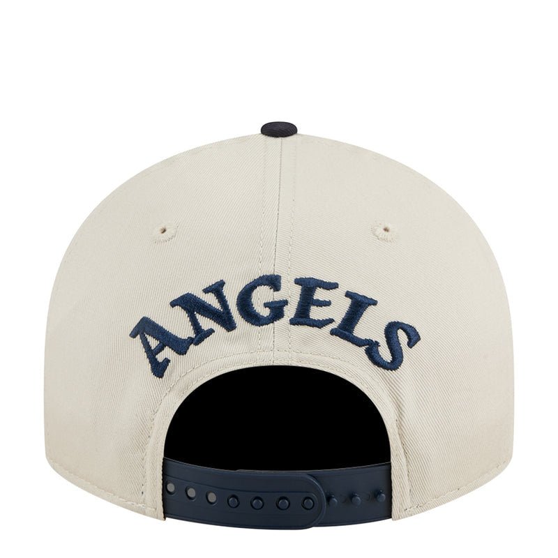 Two-tone baseball cap, Angels arched back embroidery, adjustable dark back strap