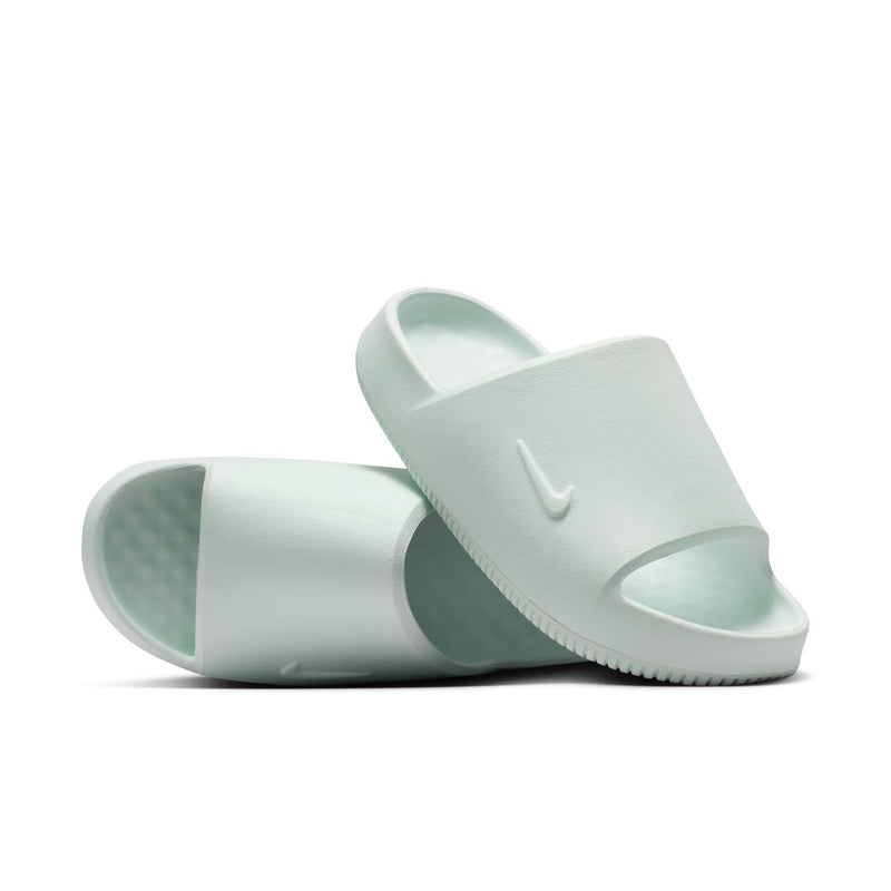 Mint slide sandals, open toe, cushioned footbed, Nike logo on strap