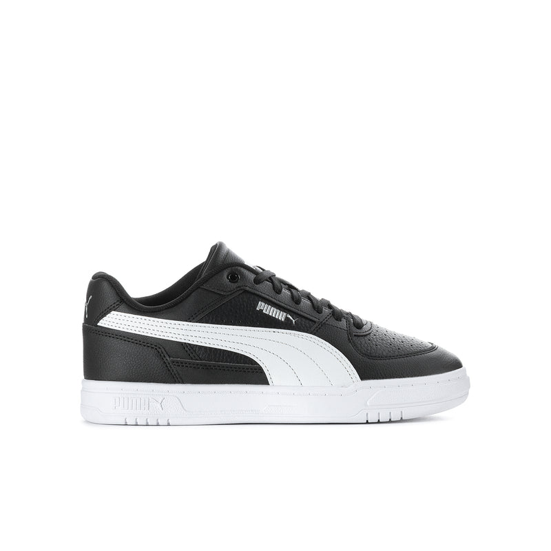 Kids' black and white low-top sneaker with Puma logo stripe