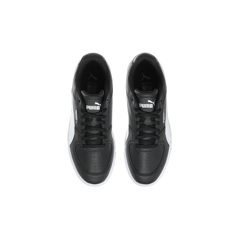 Kids' black Puma sneakers with black laces and padded tongue