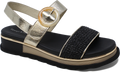 Women's Django & Juliette Chaviva in Black-Gold Syn Raffia-Leather. Sku: DJ21206BAL3N