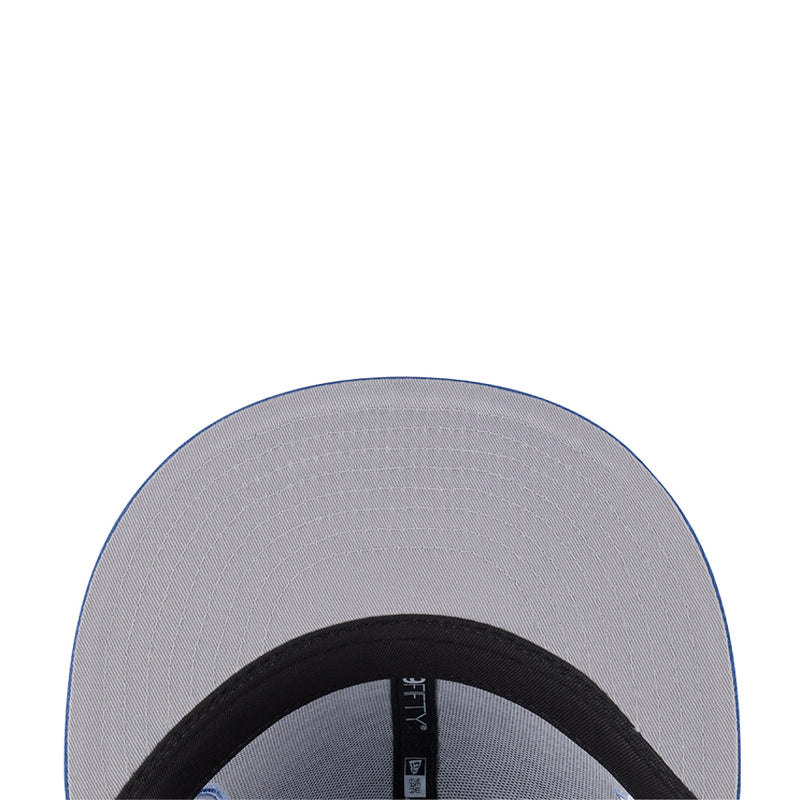 Baseball cap interior showing black inner band and gray underside brim