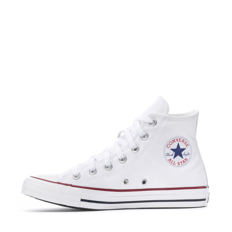 Youth high-top sneakers, Optical White canvas lace-up with Converse Chuck Taylor ankle patch