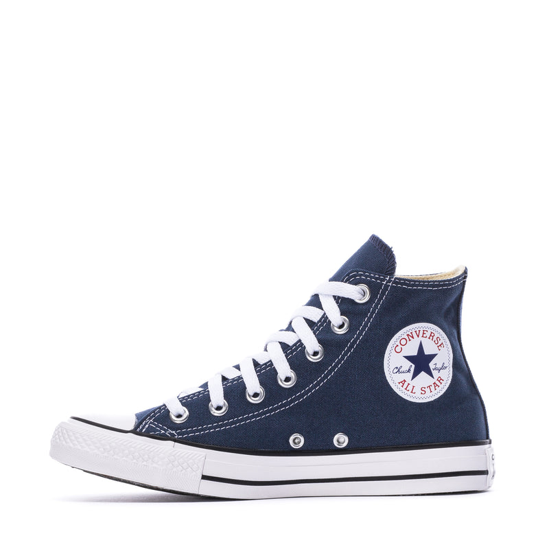 Youth navy canvas high-top sneakers with Converse All Star patch on side