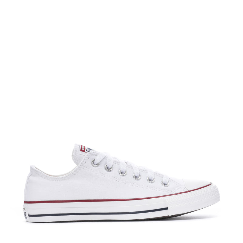 Youth Chuck Taylor All Star low-top sneakers in optical white with red trim