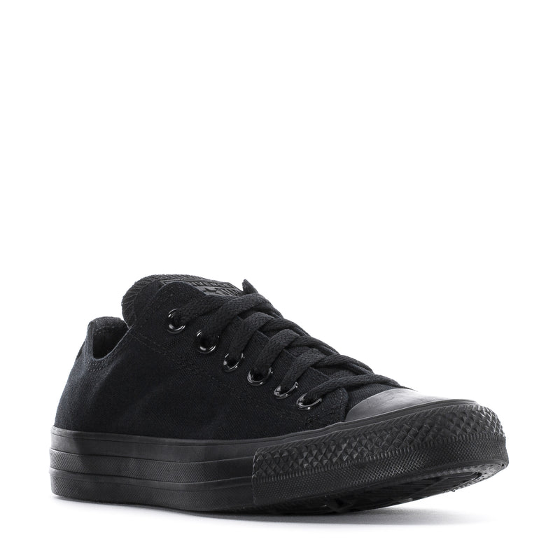 Youth Chuck Taylor All Star ox sneakers, black lace-up upper with textured toe cap