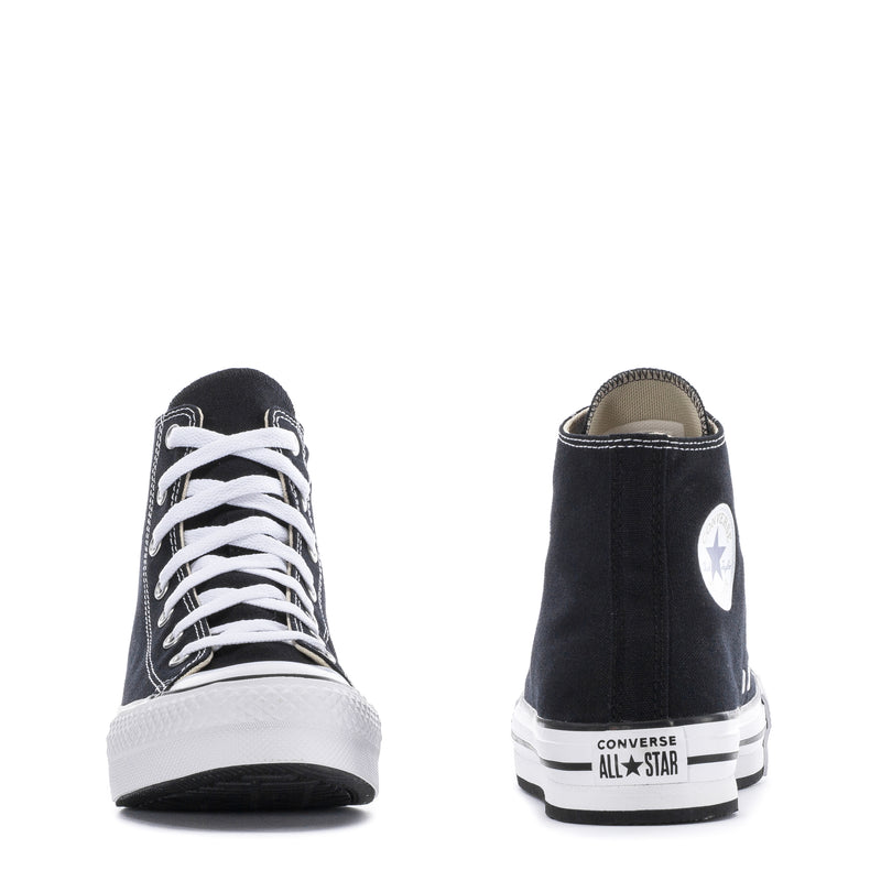 Youth Chuck Taylor high-top platform sneaker, heel view with Converse All Star label