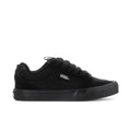 Black lace-up chukka-style sneakers with Vans logo and rubber sole