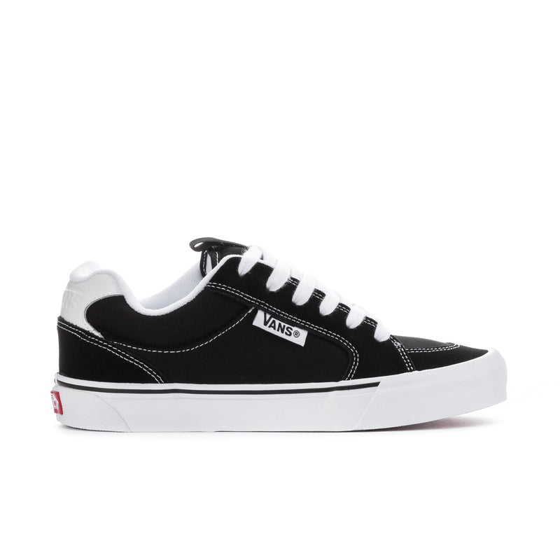 Men's Vans chukka push sneaker, black upper with white laces and white rubber sole