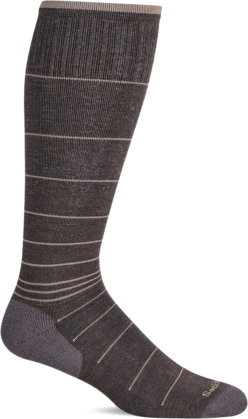 Quarter turn view Men's Sockwell Sock style name Circulator in color Mushroom. Sku: SW1M-720