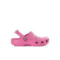 Pink kids' clog with heel strap and perforated upper
