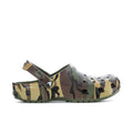 Men's camouflage clogs with vented upper and adjustable heel strap
