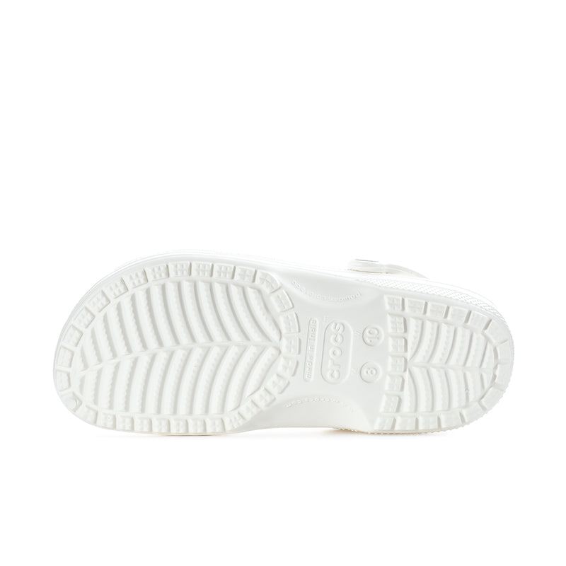 White men’s classic clog with textured outsole tread and side venting