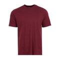Men's dark cherry crewneck t-shirt, short sleeves, straight hem (front view)