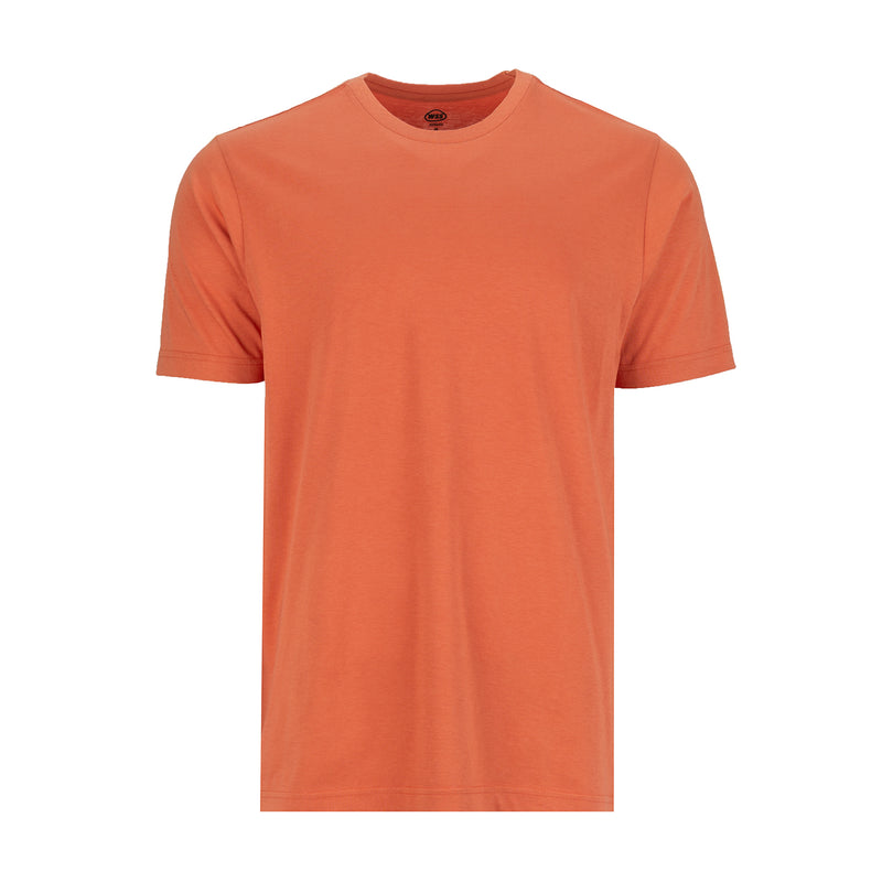 Men's orange crew-neck T-shirt, short sleeves, front view