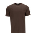 Men's crew-neck T-shirt, chestnut-brown, short sleeves (front view)