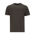 Men's crew-neck T-shirt in dark brown, short sleeves, front view