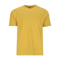 Men's crew neck short-sleeve T-shirt in mustard-gold, front view