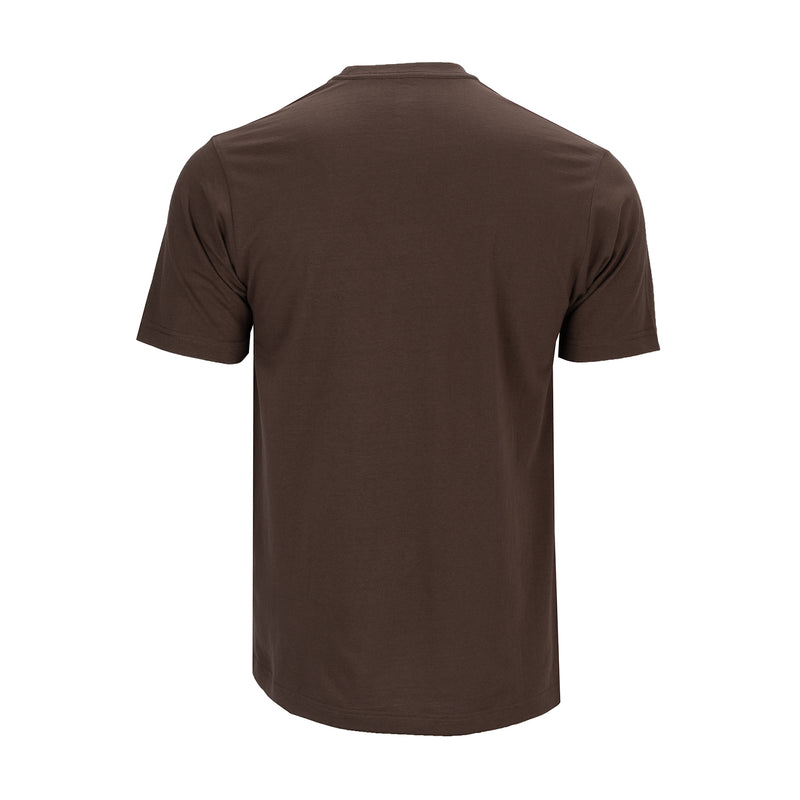 Men's crew-neck T-shirt, chestnut-brown, short sleeves (back view)