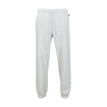 Heather grey men's fleece sweatpants with drawstring waist and ribbed cuffs