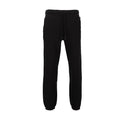 Men's black fleece jogger pants with drawstring and elastic cuffs