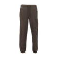 Men's fleece jogger pants in dark coffee brown, drawstring waist and tapered cuffs
