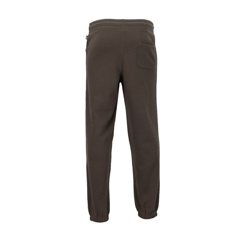 Men's fleece jogger pants, dark coffee brown, relaxed fit with drawstring waistband