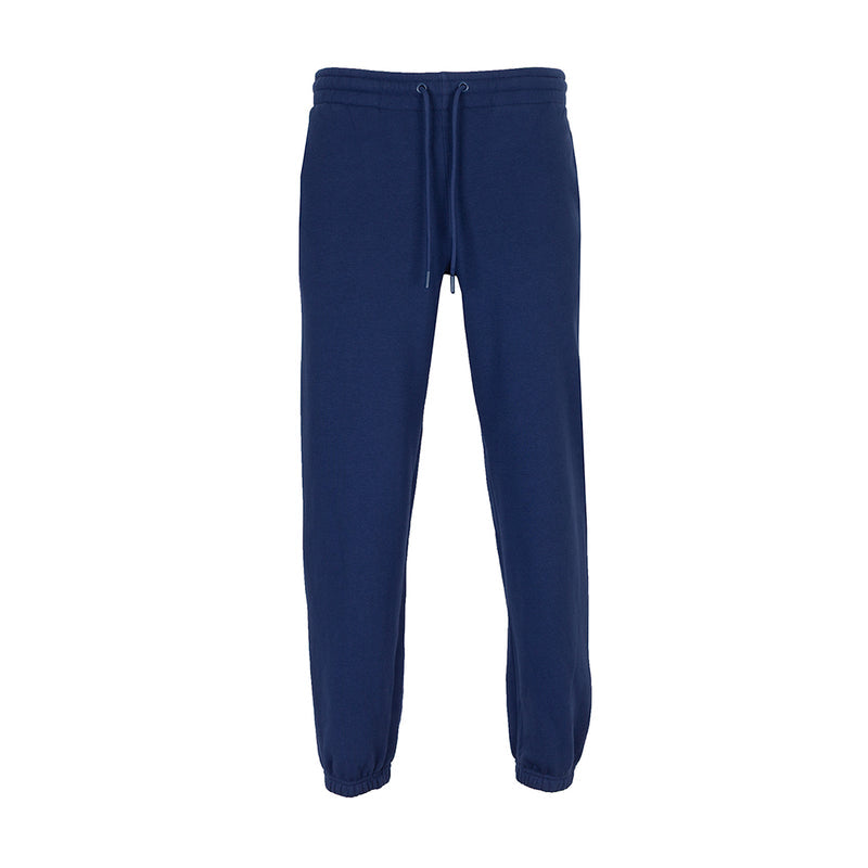 Men's fleece sweatpants in medieval blue, drawstring waist, tapered legs