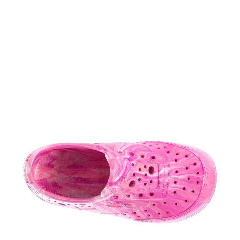 Toddler pink sneaker with open interior
