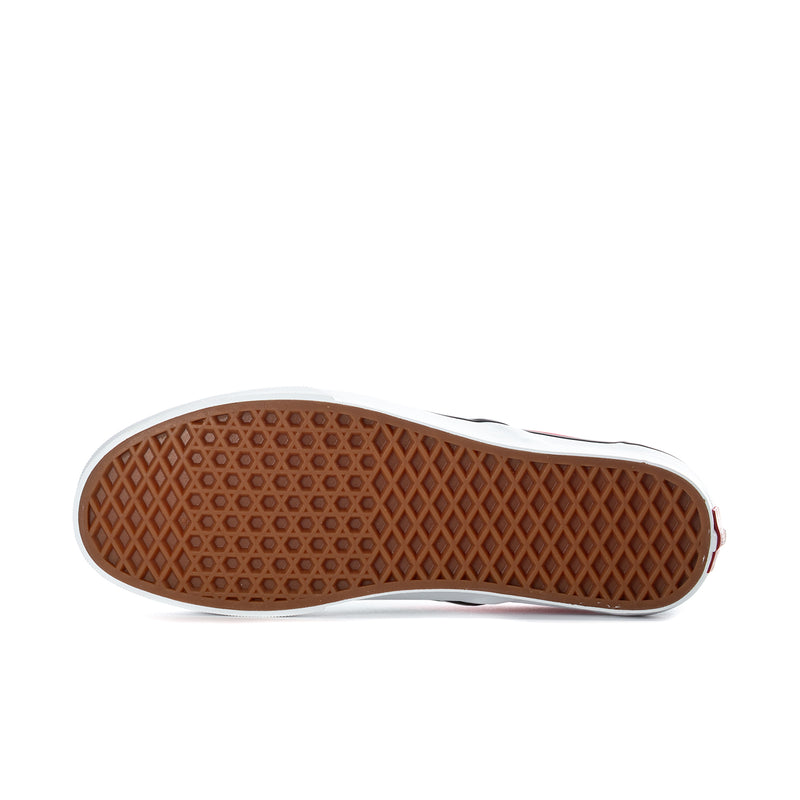 Vans slip-on sneaker outsole, brown rubber with diamond tread pattern
