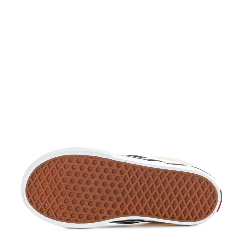 Toddler slip-on sneakers outsole, tan tread with black trim