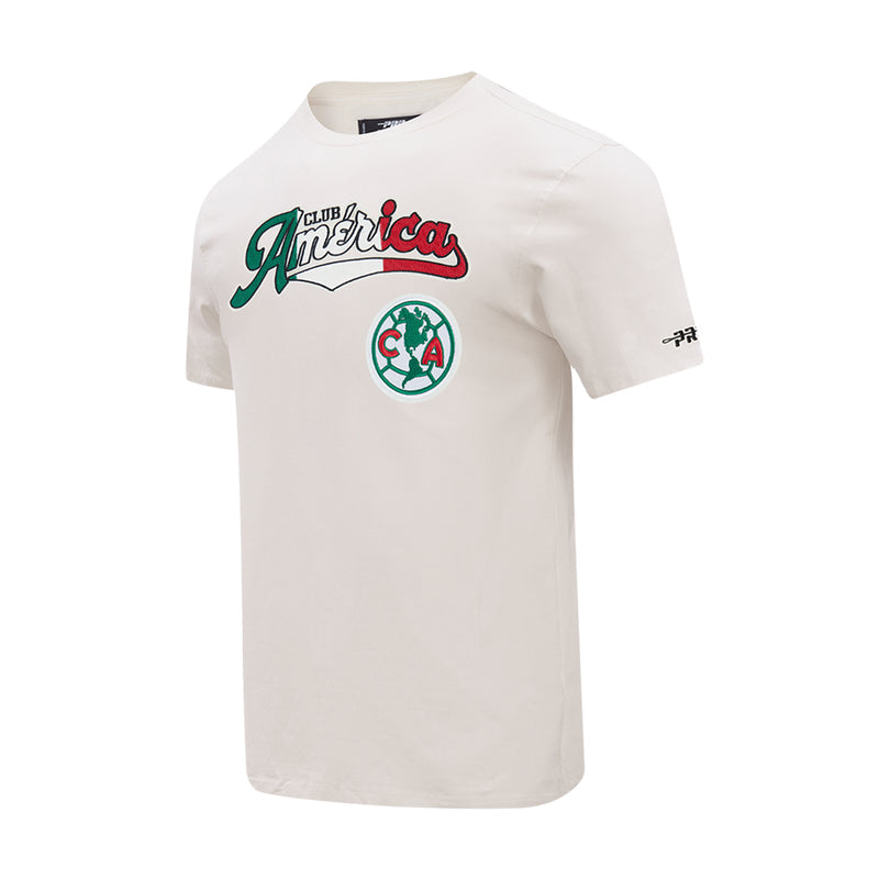 Men's eggshell allegiance tee, front logo with crest on right chest