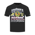 Black men's graphic soccer T-shirt with large Club America logo and Futbol print