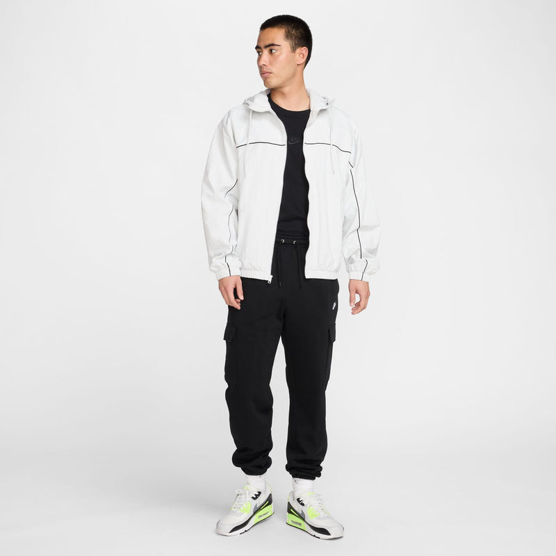 Nike men's black cargo pants with cuffed jogger hem and side pockets