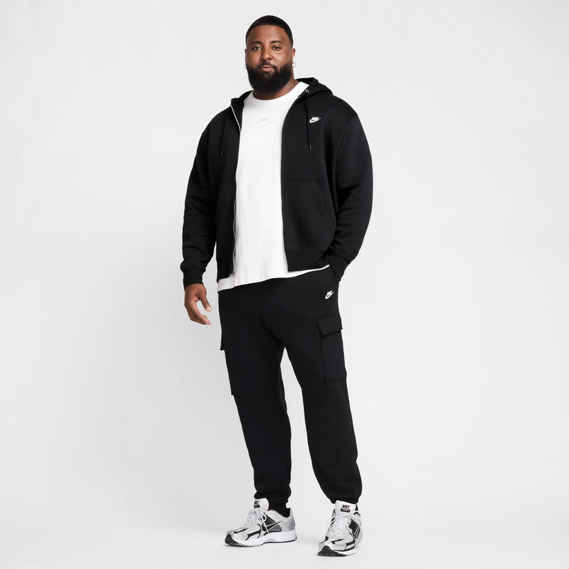 Nike men's black cargo pants with cargo pocket and jogger cuffs
