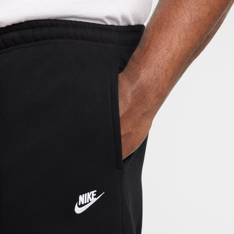Nike black fleece cargo pants with Nike logo on thigh