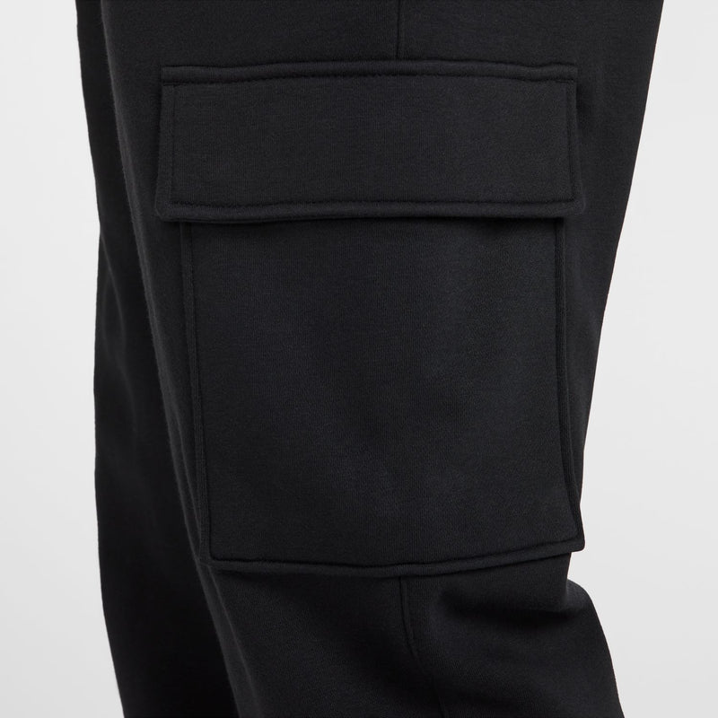 Nike black fleece cargo pants with front cargo pocket panel