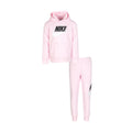 Toddler pink fleece hoodie and jogger set with NIKE logo