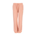 Women’s rose gold fleece jogger pants with elastic waistband and ankle cuffs