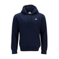 Men's obsidian fleece pullover hoodie with drawstring hood and small Nike logo