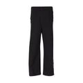 Youth black wide-leg fleece pants with elastic waistband and roomy legs