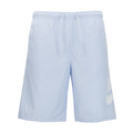 Men's light blue swim shorts with elastic waist and drawstring, side logo