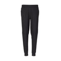 Youth black poly jogger pants with ribbed ankle cuffs