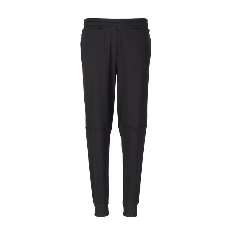 Youth black poly jogger pants with ribbed ankle cuffs