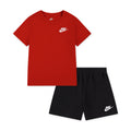 Kids red Nike T-shirt and black shorts two-piece set